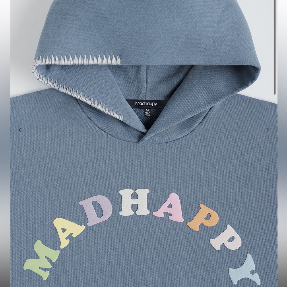 Madhappy Blue Hoodie with Multicolor Logo